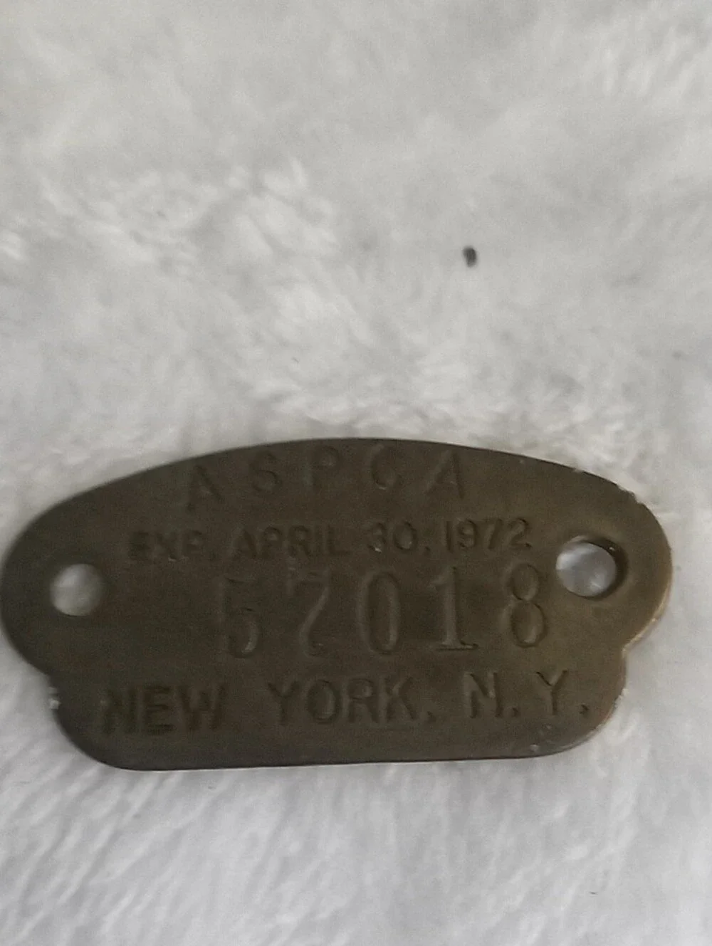 ASPC A Vintage Brass Tag - New York NY - Brown/Brass